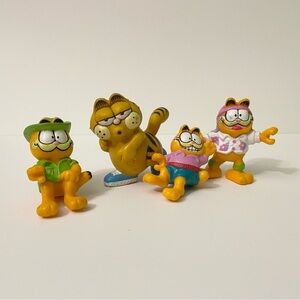 Vintage 80s Lot of 4 Garfield Character Figures